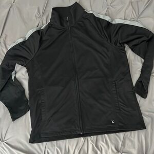 Xersion Quick Dry Zip Up Track Jacket Black Athletic XL Polyester